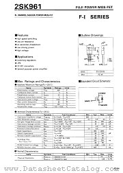 2SK961 datasheet pdf Fuji Electric