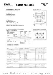 6MBI75L-060 datasheet pdf Fuji Electric