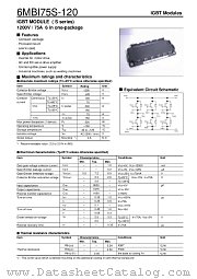 6MBI75S-120 datasheet pdf Fuji Electric