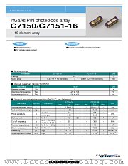 G7151-16 datasheet pdf Hamamatsu Corporation