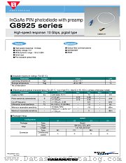 G8925-21 datasheet pdf Hamamatsu Corporation