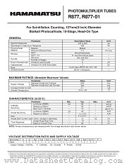 R877 datasheet pdf Hamamatsu Corporation