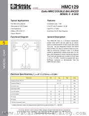 HMC129 datasheet pdf Hittite Microwave Corporation