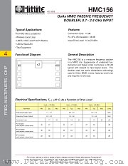 HMC156 datasheet pdf Hittite Microwave Corporation