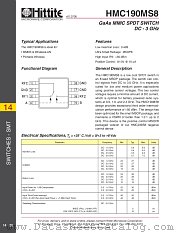 HMC190MS8 datasheet pdf Hittite Microwave Corporation