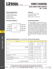 HMC194MS8 datasheet pdf Hittite Microwave Corporation