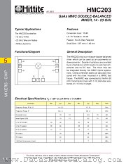 HMC203 datasheet pdf Hittite Microwave Corporation