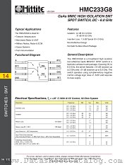 HMC233G8 datasheet pdf Hittite Microwave Corporation