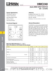 HMC240 datasheet pdf Hittite Microwave Corporation