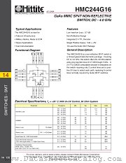 HMC244G16 datasheet pdf Hittite Microwave Corporation