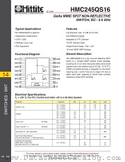 HMC245QS16 datasheet pdf Hittite Microwave Corporation