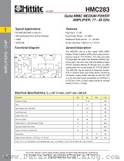 HMC283 datasheet pdf Hittite Microwave Corporation