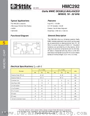 HMC292 datasheet pdf Hittite Microwave Corporation