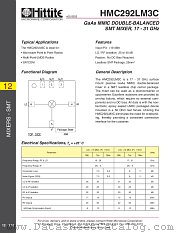 HMC292LM3C datasheet pdf Hittite Microwave Corporation
