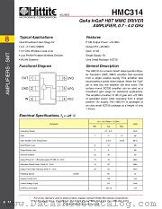 HMC314 datasheet pdf Hittite Microwave Corporation