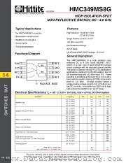 HMC349MS8G datasheet pdf Hittite Microwave Corporation