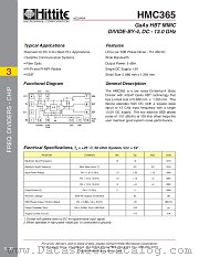 HMC365 datasheet pdf Hittite Microwave Corporation