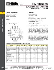 HMC375LP3 datasheet pdf Hittite Microwave Corporation