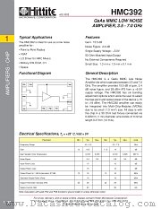 HMC392 datasheet pdf Hittite Microwave Corporation