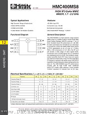 HMC400MS8 datasheet pdf Hittite Microwave Corporation