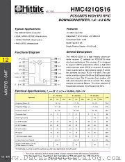 HMC421QS16 datasheet pdf Hittite Microwave Corporation
