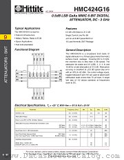HMC424G16 datasheet pdf Hittite Microwave Corporation