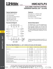 HMC427LP3 datasheet pdf Hittite Microwave Corporation