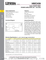 HMC459 datasheet pdf Hittite Microwave Corporation
