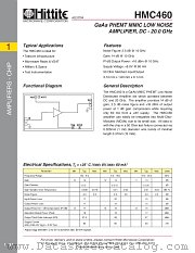 HMC460 datasheet pdf Hittite Microwave Corporation