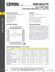 HMC462LP5 datasheet pdf Hittite Microwave Corporation