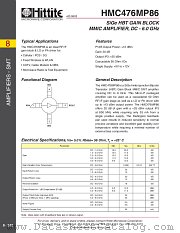 HMC476MP86 datasheet pdf Hittite Microwave Corporation