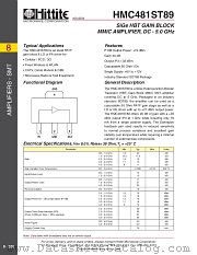 HMC481ST89 datasheet pdf Hittite Microwave Corporation