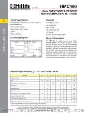 HMC490 datasheet pdf Hittite Microwave Corporation