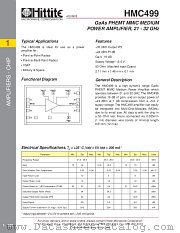 HMC499 datasheet pdf Hittite Microwave Corporation