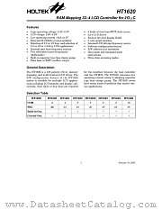 HT1620 datasheet pdf Holtek Semiconductor
