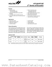 HT12E datasheet pdf Holtek Semiconductor