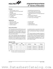 HT6032 datasheet pdf Holtek Semiconductor