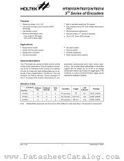 HT6012 datasheet pdf Holtek Semiconductor