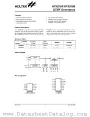 HT9200B datasheet pdf Holtek Semiconductor
