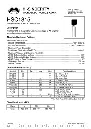 C1815 datasheet pdf Hi-Sincerity Microelectronics
