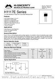 H1117-3.3E datasheet pdf Hi-Sincerity Microelectronics