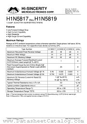 H1N5818 datasheet pdf Hi-Sincerity Microelectronics