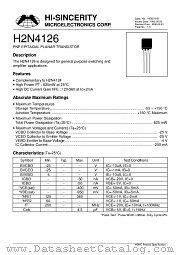 H2N4126 datasheet pdf Hi-Sincerity Microelectronics