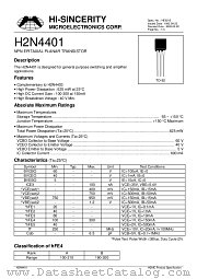 H2N4401 datasheet pdf Hi-Sincerity Microelectronics