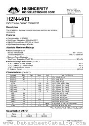 H2N4403 datasheet pdf Hi-Sincerity Microelectronics
