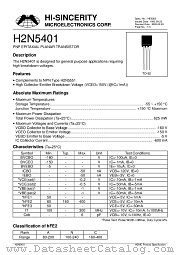 H2N5401 datasheet pdf Hi-Sincerity Microelectronics
