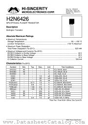 H2N6426 datasheet pdf Hi-Sincerity Microelectronics