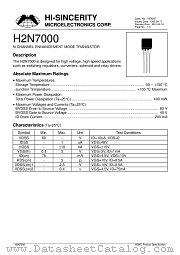H2N7000 datasheet pdf Hi-Sincerity Microelectronics