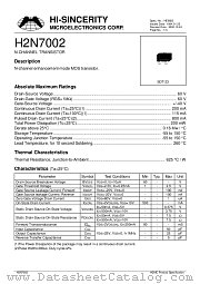 H2N7002 datasheet pdf Hi-Sincerity Microelectronics