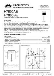 H7805BE datasheet pdf Hi-Sincerity Microelectronics